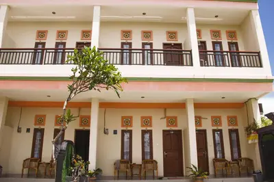 a building with chairs in front of it at Beji Ayu Homestay in Seminyak