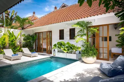 a pool in the backyard of a villa at Villa Wahah in Seminyak