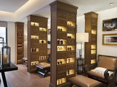 a wine room with a wall of wine bottles at Hotel Indigo Bali Seminyak Beach by IHG in Seminyak