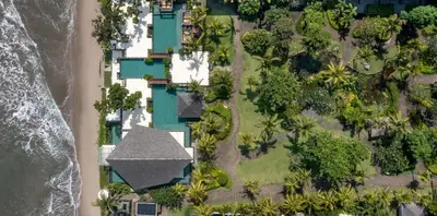 an overhead view of a house on the beach at The Seminyak Beach Resort & Spa in Seminyak