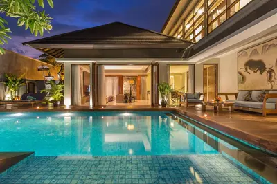 an image of a swimming pool in a house at Entrada Seminyak Villa By Nagisa Bali in Seminyak
