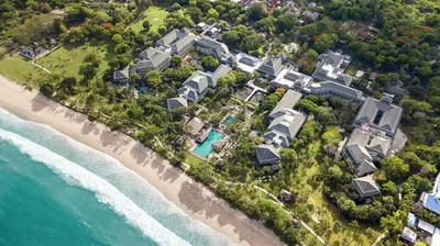 an aerial view of a house on the beach at InterContinental Bali Resort by IHG in Jimbaran