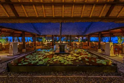 a rendering of the lobby of a resort at The Oberoi Beach Resort, Bali in Seminyak