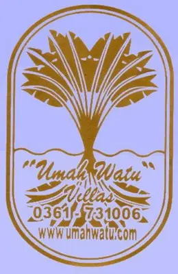 an illustration of a palm tree in a circle at Umah Watu Villas in Seminyak