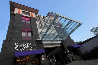 a building with a glass roof on top of it at Serela Kuta in Kuta