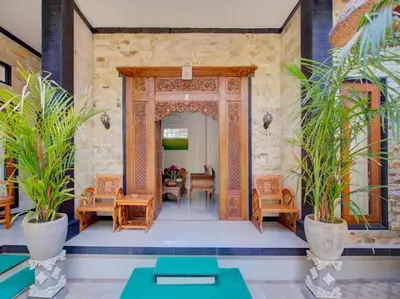 an entry way to a villa with plants at Vivaldi Jimbaran in Jimbaran