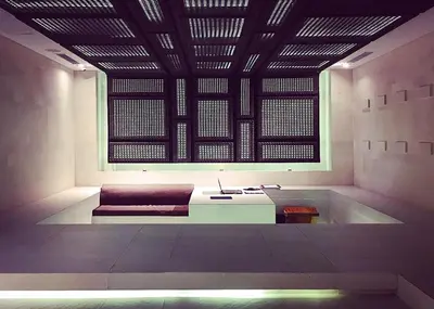 a bathroom with a bath tub and a large window at eqUILIBRIA Seminyak in Seminyak