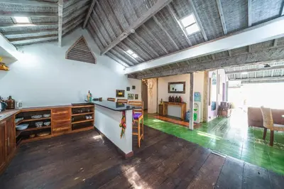 a large room with wooden floors and a large ceiling at Villa West - Charming 2 bdr villa in Oberoi - PERFECT LOCATION! in Seminyak