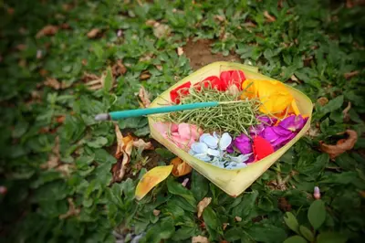 a yellow bowl filled with different colored candy at Petit Tree in Seminyak