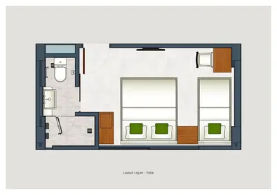 a floor plan of a building at Grandmas Plus Hotel Legian in Legian