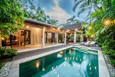 an image of a swimming pool in the backyard of a house at Villa Koala, 2Br Close to W, Potato Head and Shi Shi in Seminyak