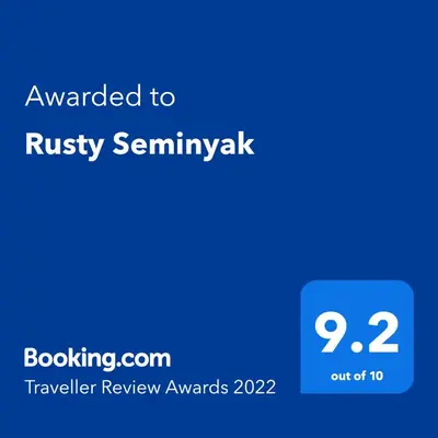 a screenshot of a text box with the words awarded to rusty semivanivan swap at Rusty Seminyak in Seminyak