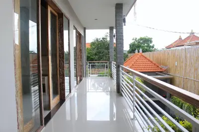 a view from the balcony of a house at Rusty Seminyak in Seminyak