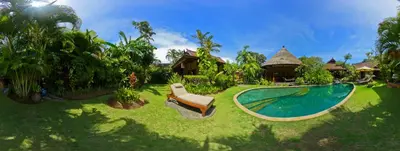 an image of a backyard with a swimming pool at Villa Plawa Asri in Seminyak