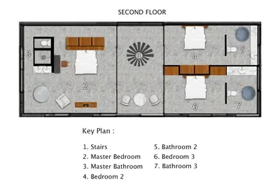 a diagram of a floor plan of a house at Villa C99 Seminyak in Kerobokan