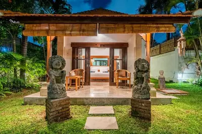an entrance to a home with a gazebo at Madu Villa Seminyak in Seminyak