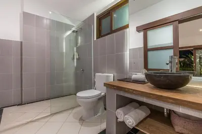 a bathroom with a sink and a toilet at Bunga 2 in Seminyak