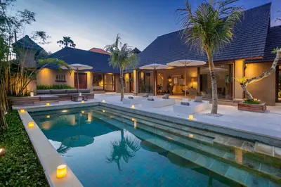 an image of a swimming pool in a house at Balidroomvilla Sanur - Full Serviced - Beachside in Sanur