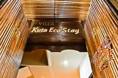 an entrance to a building with a sign that reads ninja eggstay at Kuta EcoStay in Kuta