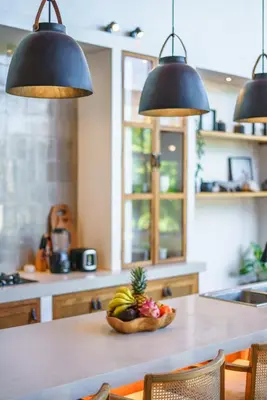 a bowl of fruit on a table in a kitchen at Villa Mango 3 - Amazing 4-bdr Villa in Berawa ! PERFECT LOCATION ! in Canggu