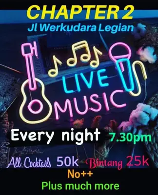a sign for a music show with a saxophone at Wyanna Villa LEGIAN in Legian