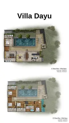 a plan of a villa dayru at Marvelous 6BR, Panoramic Views, Ultimate Luxury in Canggu