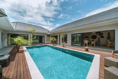 an image of a swimming pool in a house at Villa Batik - Brand New & Stylish 3BR Villa in Seminyak! in Seminyak